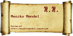 Meszko Mendel névjegykártya